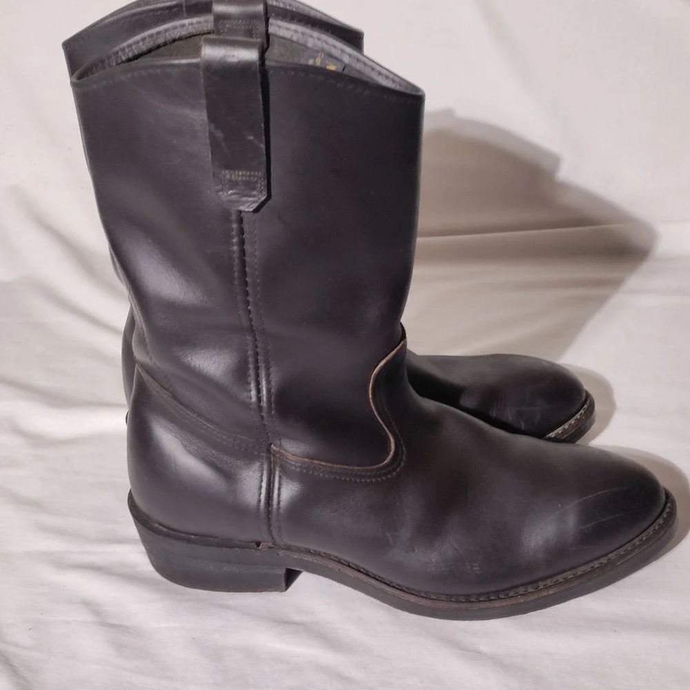 Mason Mens Vintage Leather Pull On Work Boots Dark Brown ANSI Z41.1 10.5 EE